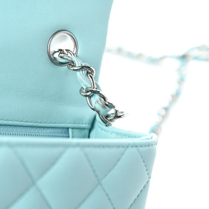 Chanel Lambskin Quilted Mini Rectangular Flap Light Blue 11 of 13