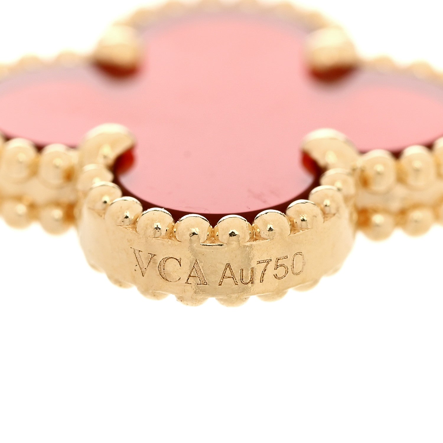 Van Cleef & Arpels 18K Yellow Gold Carnelian 5 Motifs Vintage Alhambra Bracelet 4 of 5