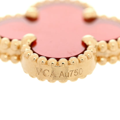 Van Cleef & Arpels 18K Yellow Gold Carnelian 5 Motifs Vintage Alhambra Bracelet 4 of 5