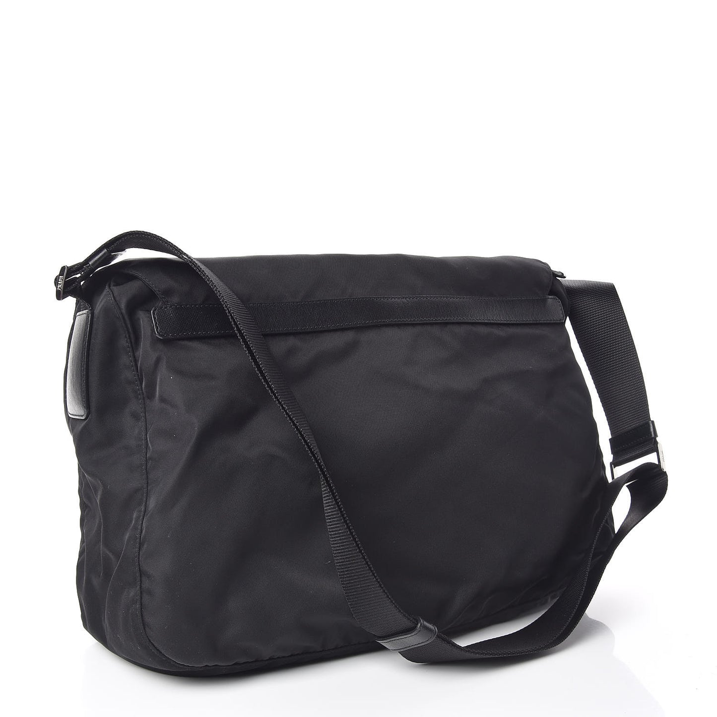 Tessuto Nylon Saffiano Messenger Bag Black