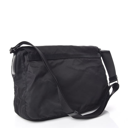 Prada Tessuto Nylon Saffiano Messenger Bag Black 3 of 9