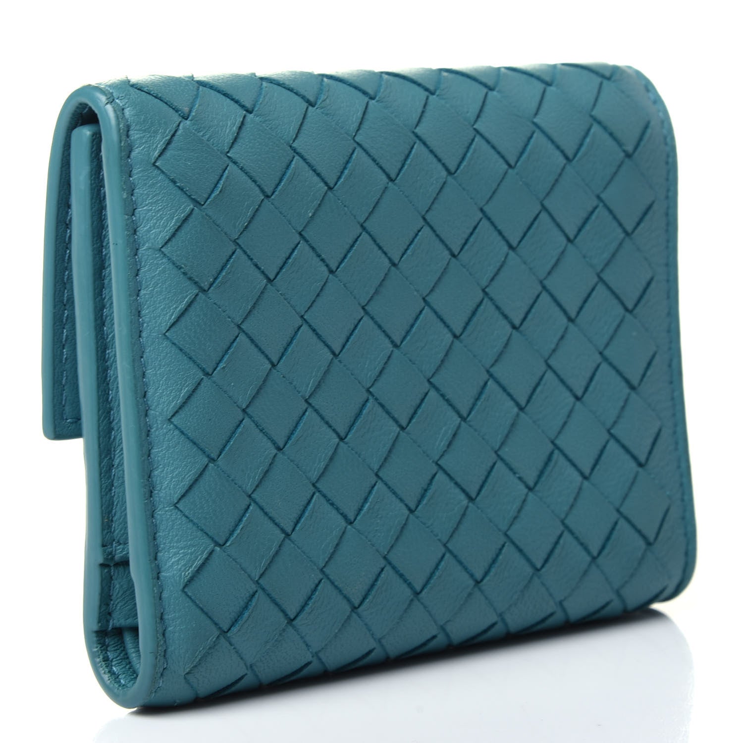 Bottega Veneta Nappa Intrecciato Trifold Wallet Lagoon 2 of 4