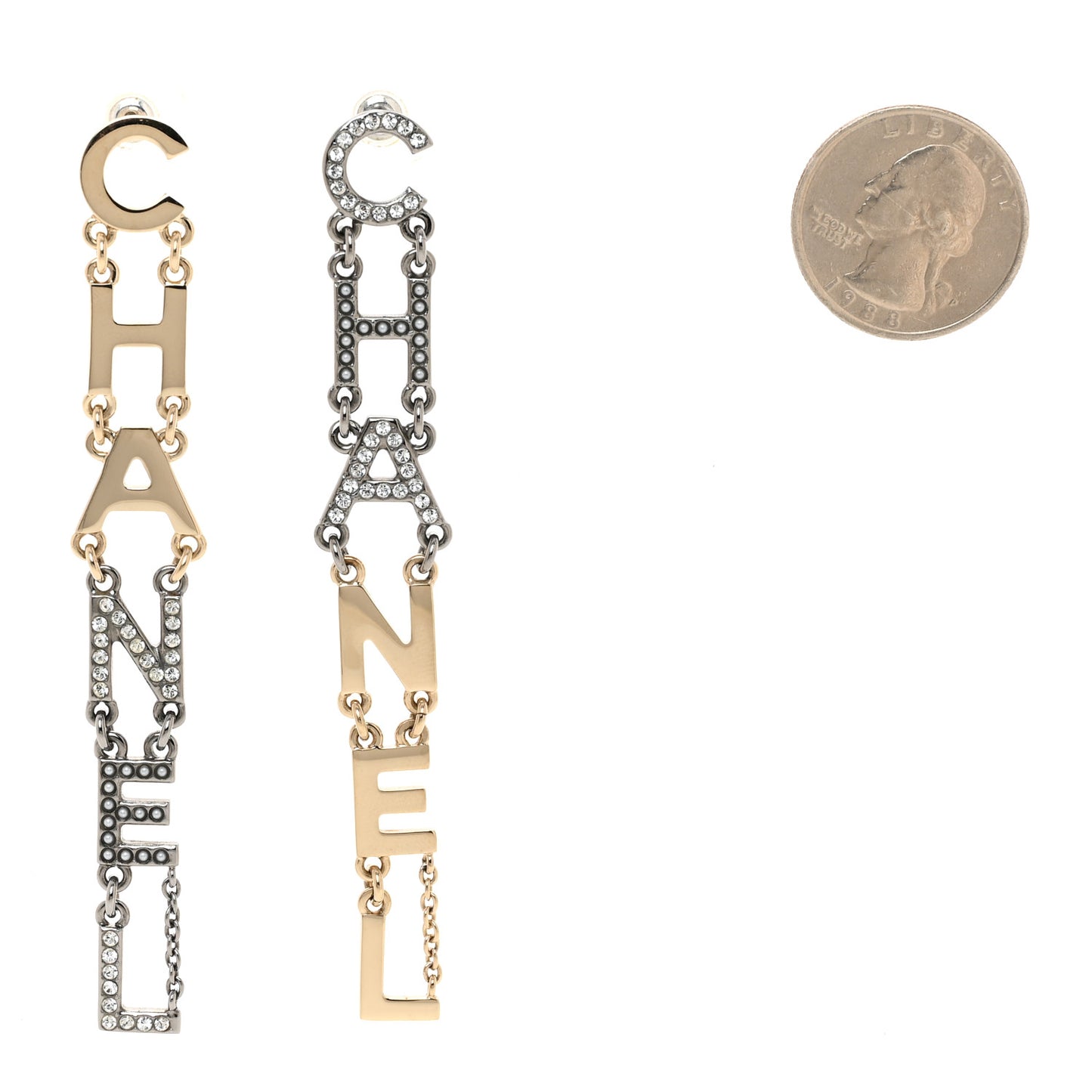 Crystal Pearl Chanel Bright Young Things Earrings Gold Ruthenium