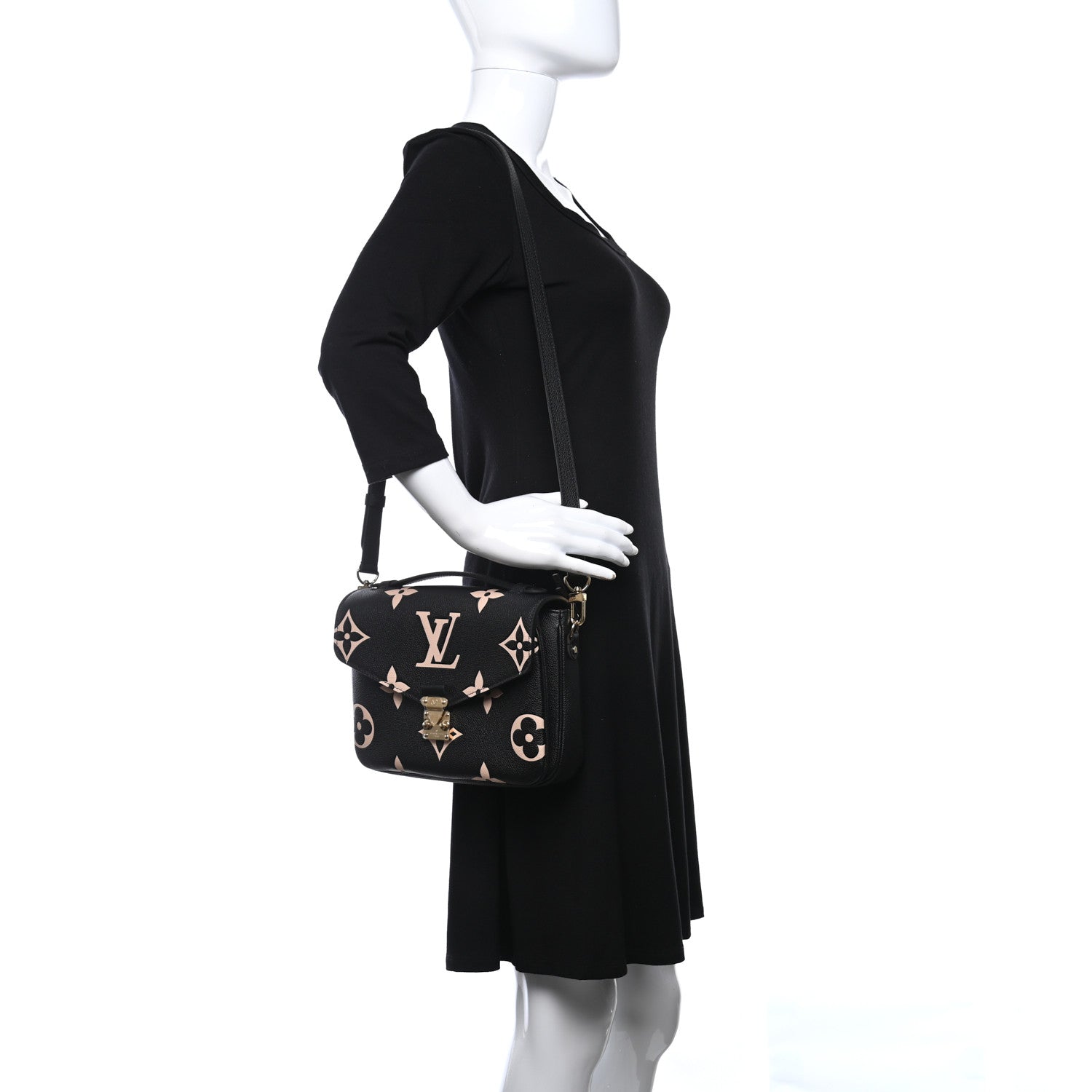 Louis Vuitton Empreinte Monogram Giant Pochette Metis Black Beige 2 of 9