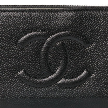 Chanel Caviar Large Timeless CC Zip Around Wallet Black 9 of 11