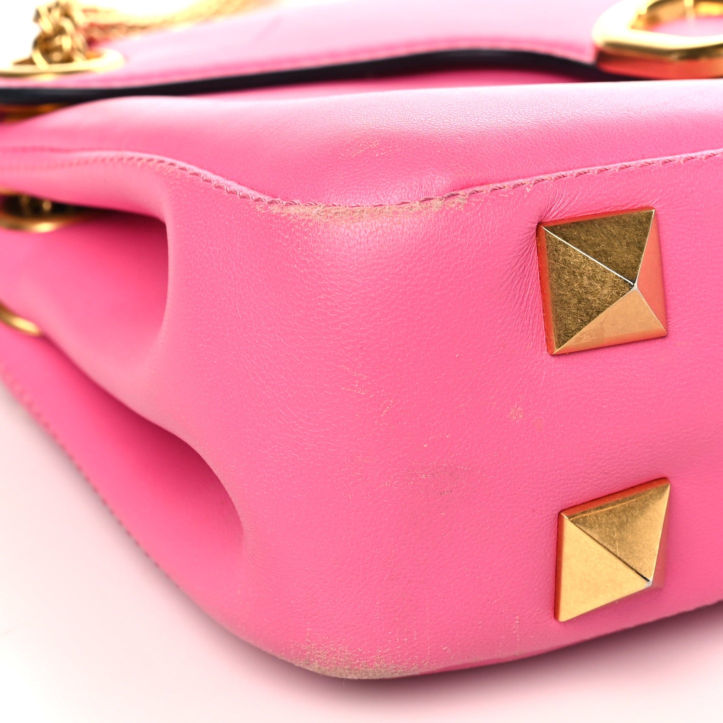 Nappa Stud Sign Shoulder Bag Feminine Pink