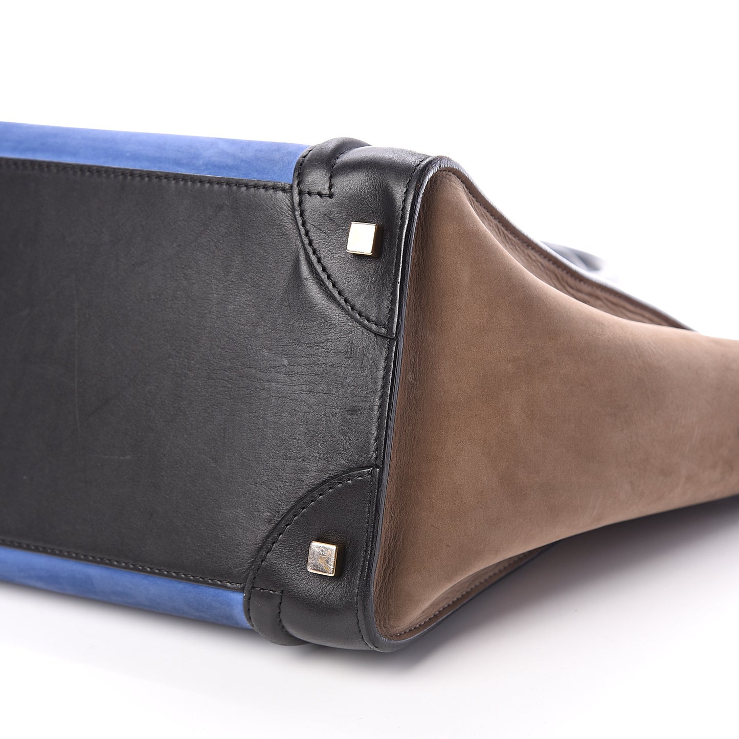 Calfskin Nubuck Suede Micro Tri-Color Luggage Blue