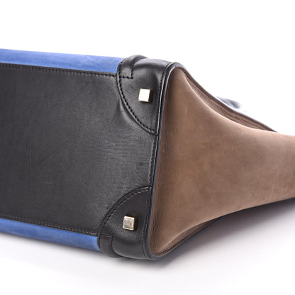 Celine Calfskin Nubuck Suede Micro Tri-Color Luggage Blue 8 of 8