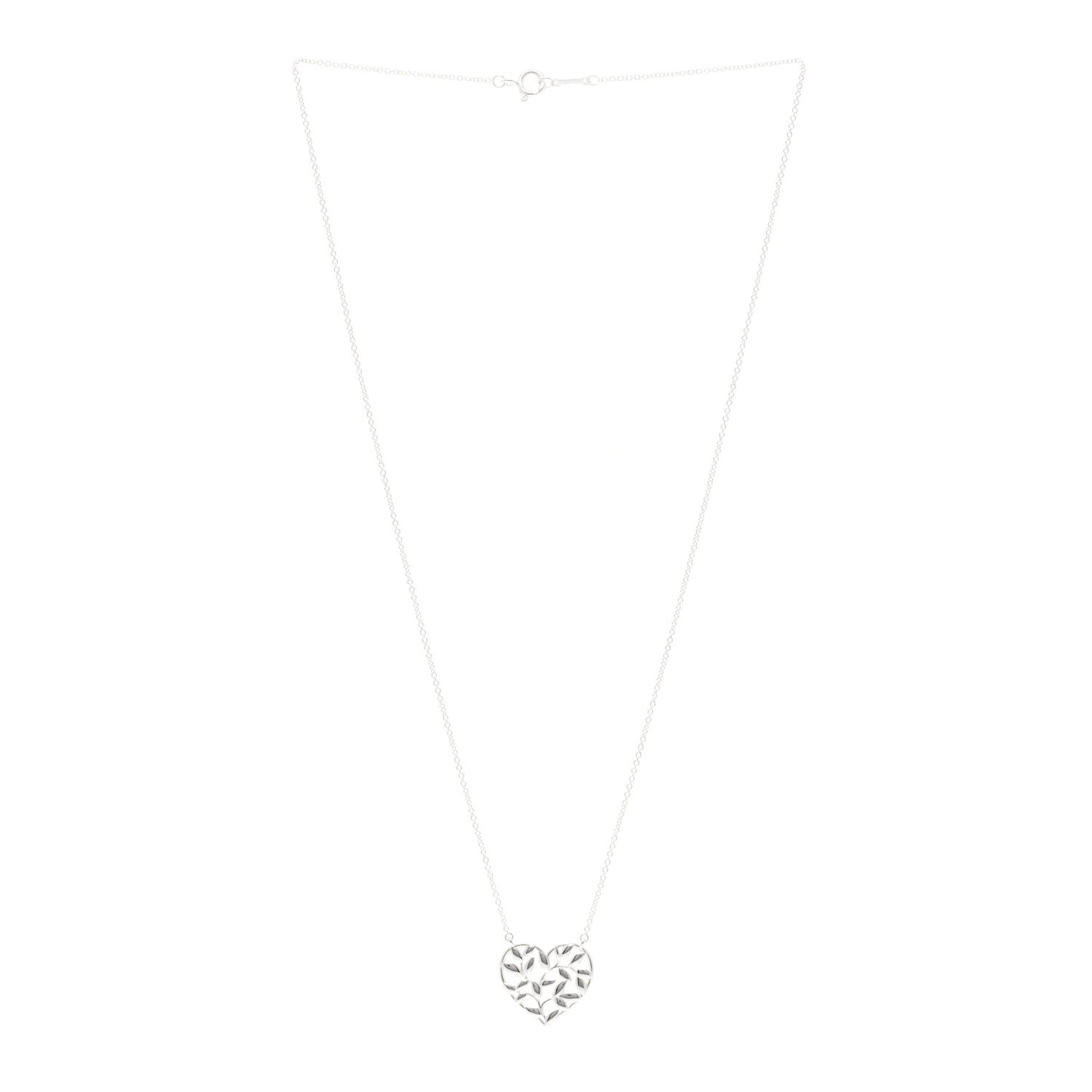 Sterling Silver Paloma Picasso Olive Leaf Heart Pendant Necklace