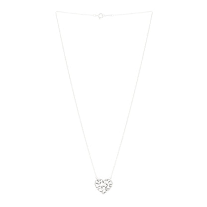 Tiffany Sterling Silver Paloma Picasso Olive Leaf Heart Pendant Necklace 3 of 5