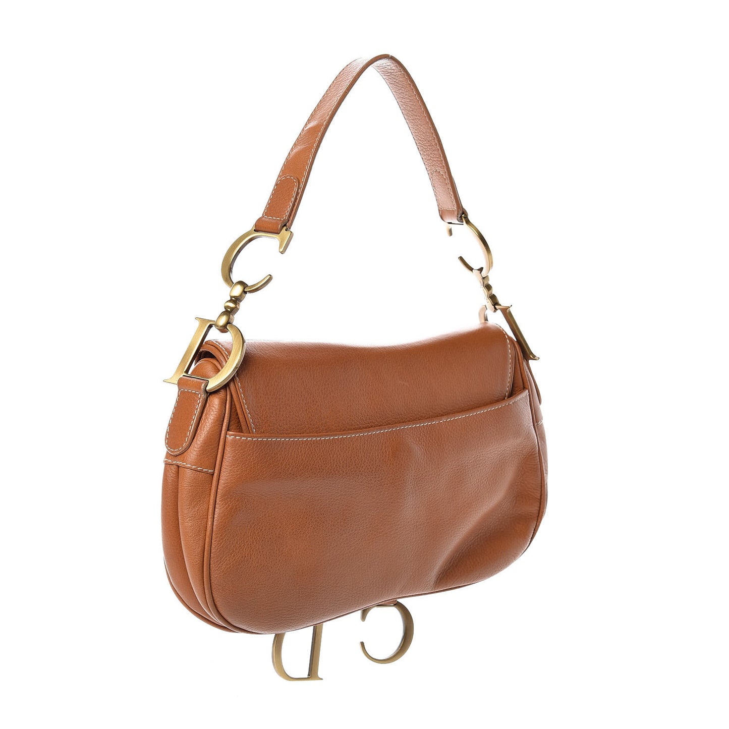 Calfskin Double Saddle Bag Brown