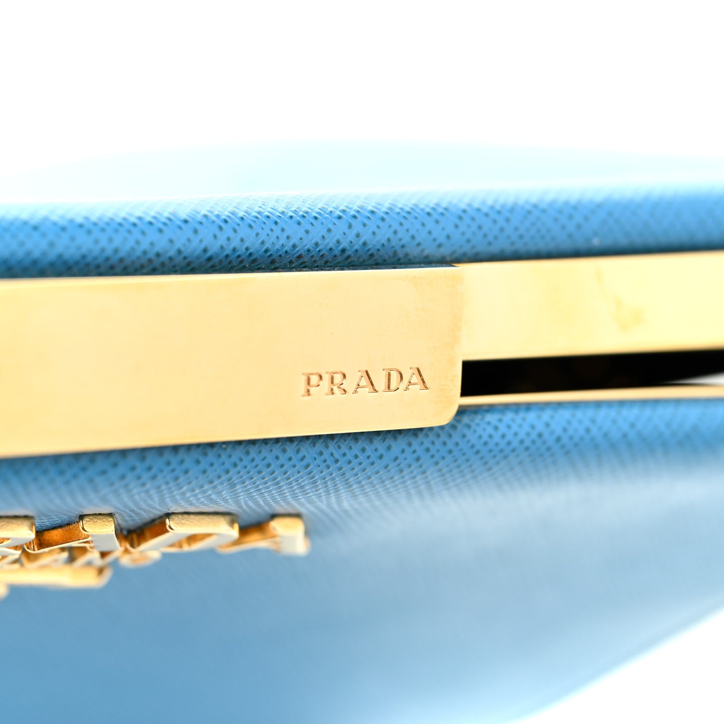 Saffiano City Calf Light Frame Bag Celeste