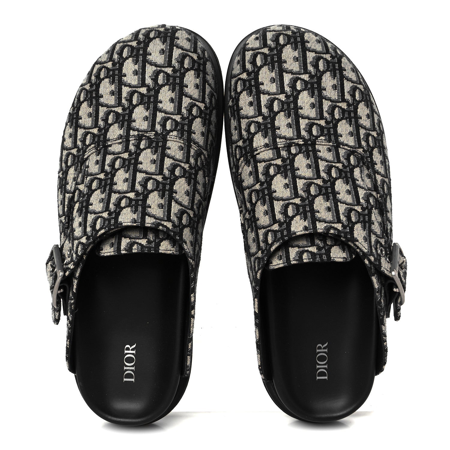 Christian Dior Oblique Mens Aqua Mules 45 Beige Black 2 of 11