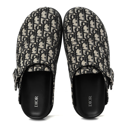 Christian Dior Oblique Mens Aqua Mules 45 Beige Black 2 of 11