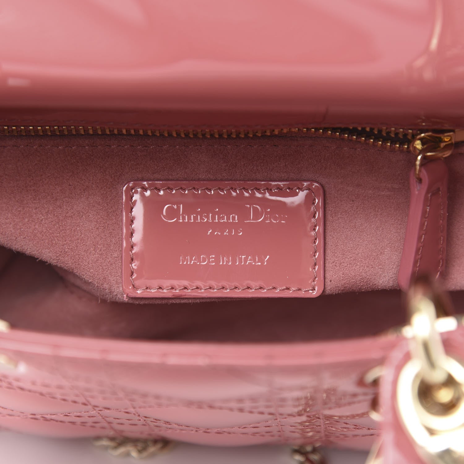 Christian Dior Patent Cannage Mini Lady Dior Pink 6 of 11