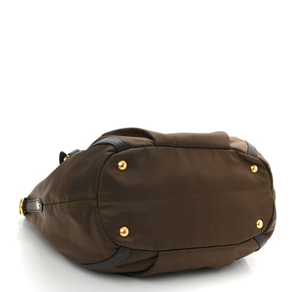 Prada Tessuto Nylon Soft Calf Small Tote Bruciato 3 of 8