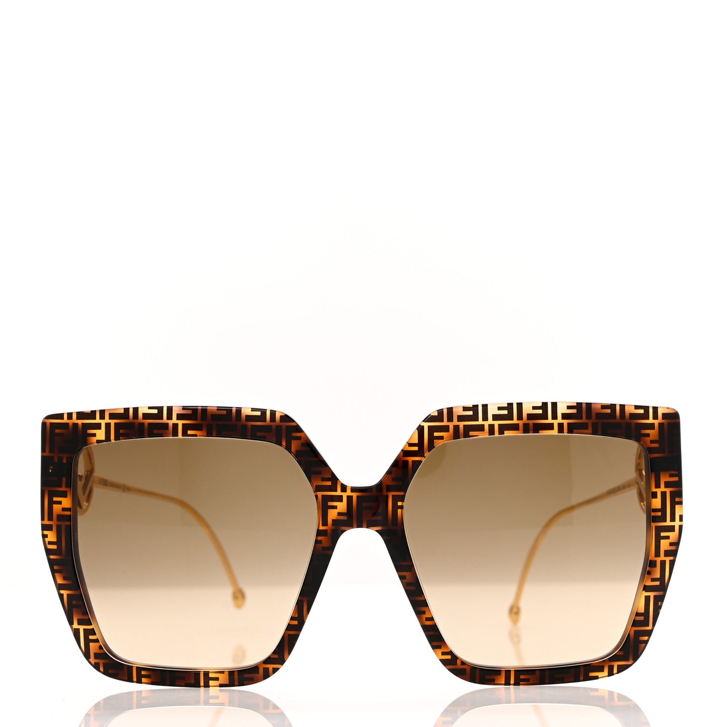Acetate Metal F is Fendi FF Butterfly Sunglasses FF 0410/S Havana