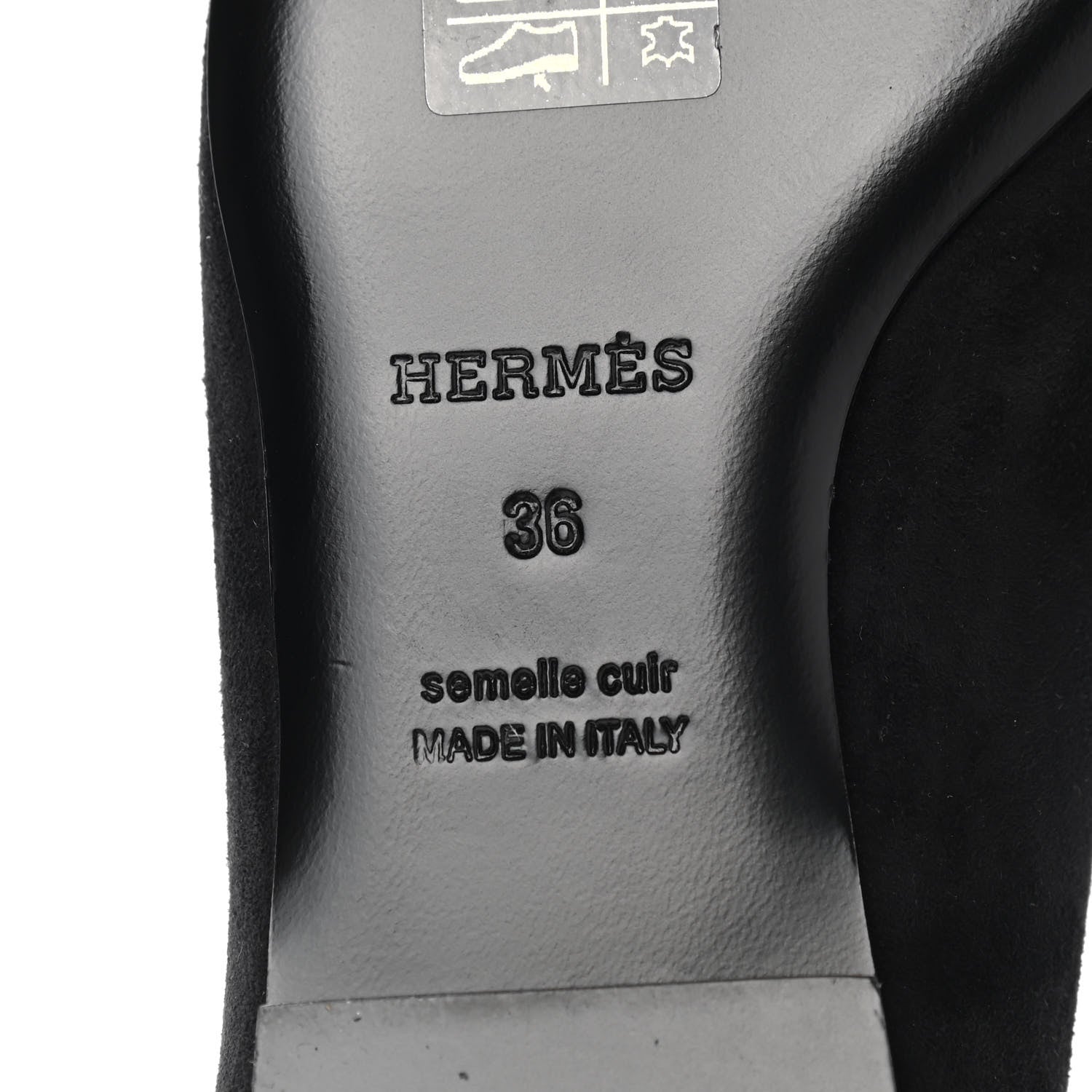 Hermes Suede Goatskin Bilbao Ballerina Flats 36 Black 6 of 9