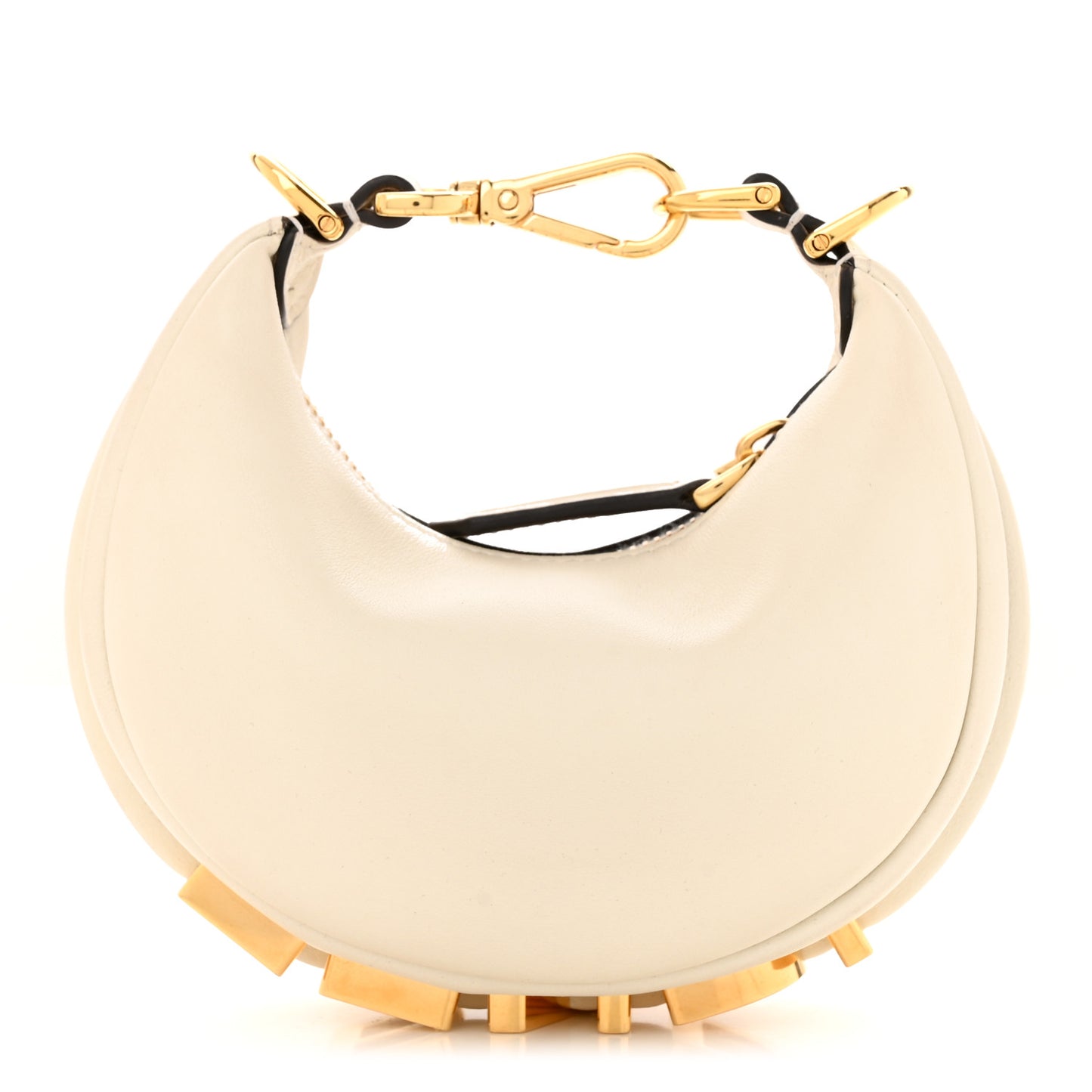 Vitello Grace Matte Nano Fendigraphy Hobo Charm White Ice