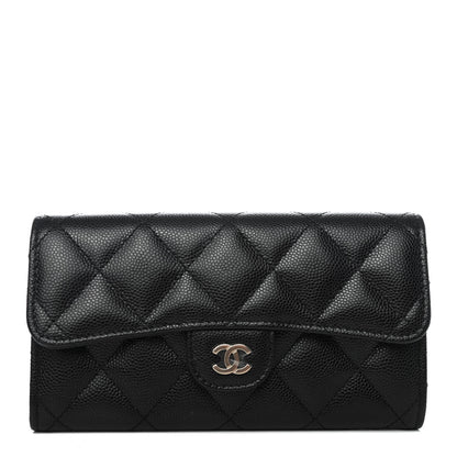 Chanel Caviar Quilted Medium Gusset Flap Wallet Black 1 of 4