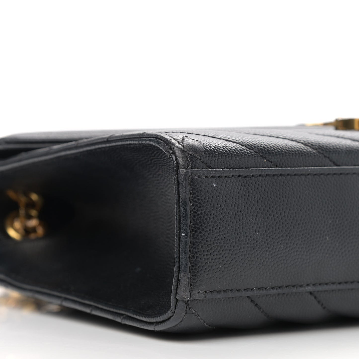 Grain De Poudre Matelasse Chevron Medium Monogram Satchel Black