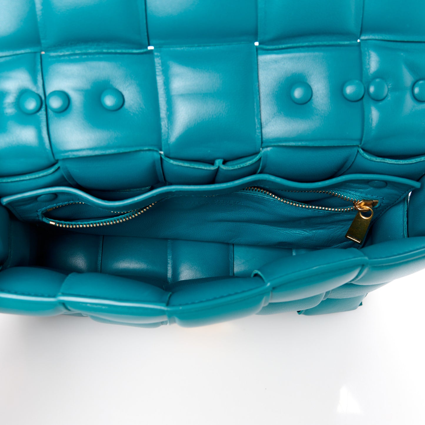 Lambskin Maxi Intreccio Padded Chain Cassette Crossbody Bag Mallard