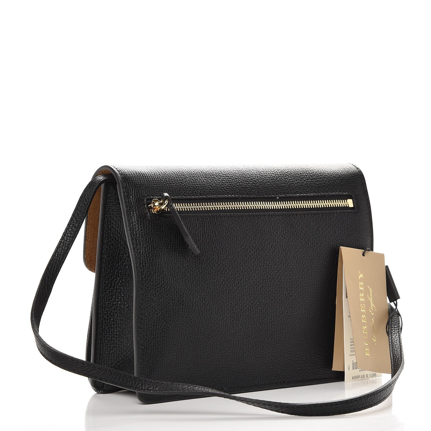 Burberry Derby Calfskin House Check Small Macken Crossbody Bag Black 3 of 7