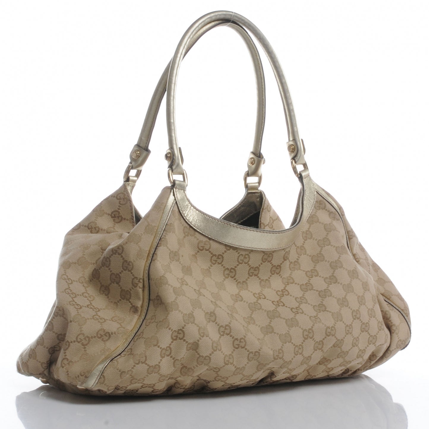 Monogram D Gold Hobo Metallic Gold