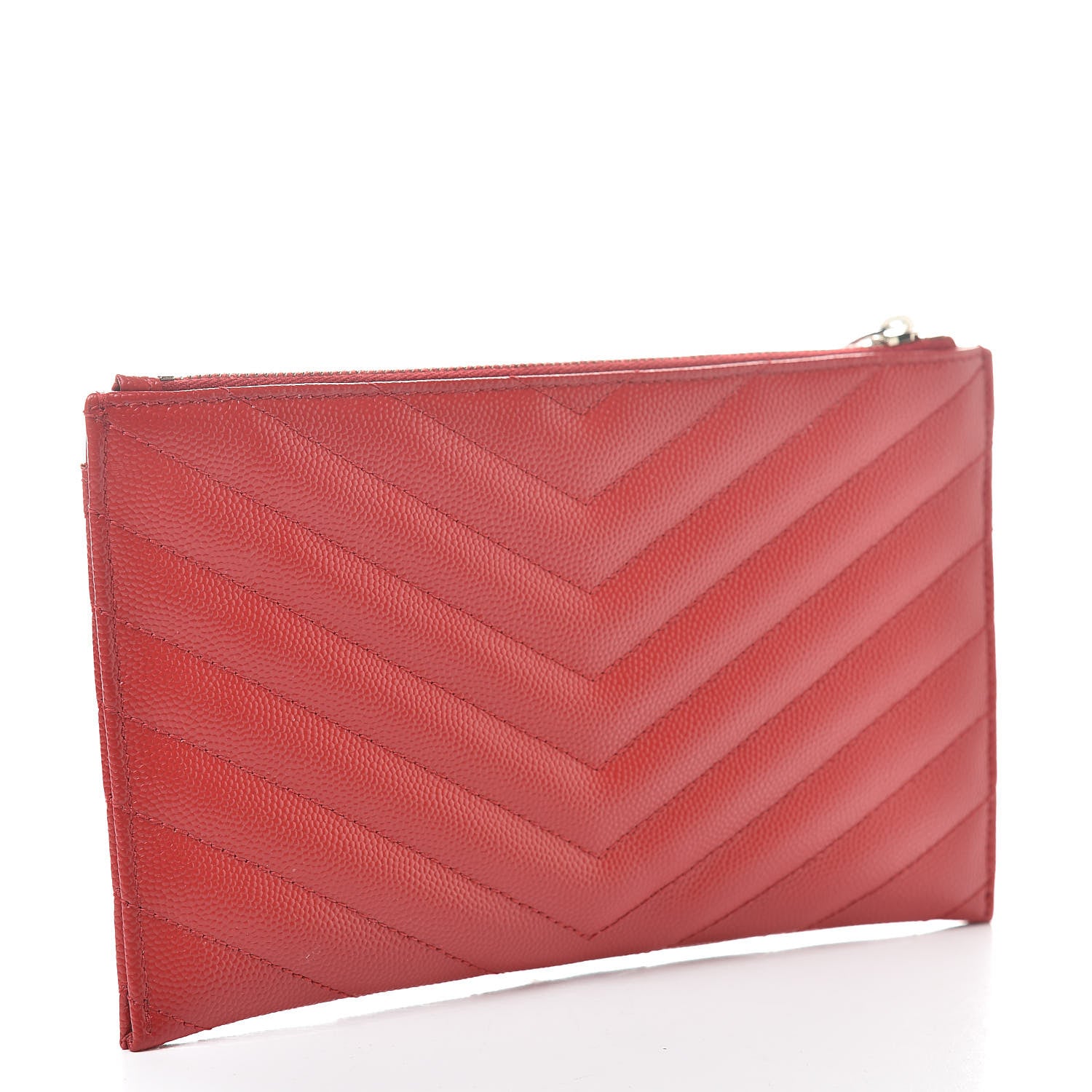 Saint Laurent Grain De Poudre Chevron Monogram Bill Pouch Bandana Red 3 of 8