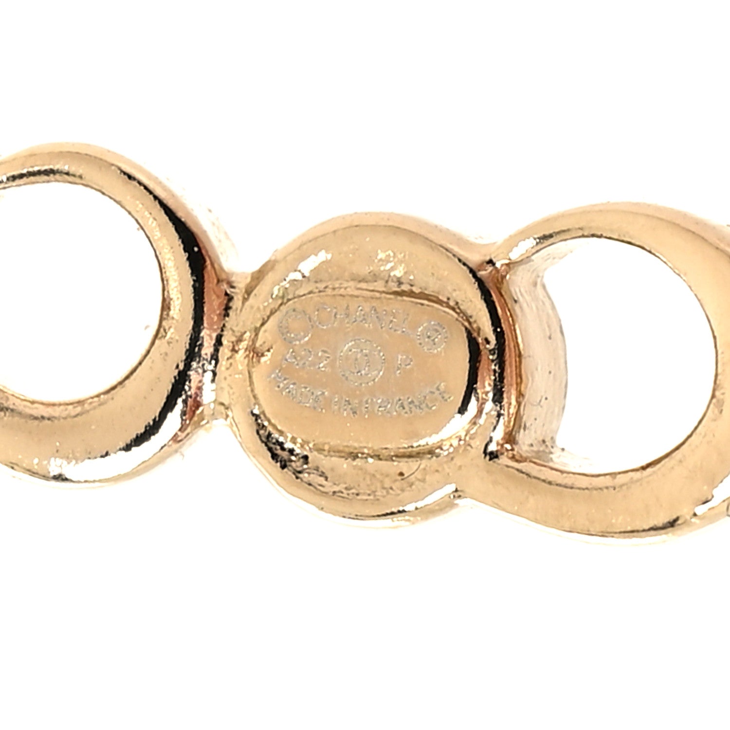 Chanel Metal Crystal Coco Script CC Climber Earrings Gold 4 of 4
