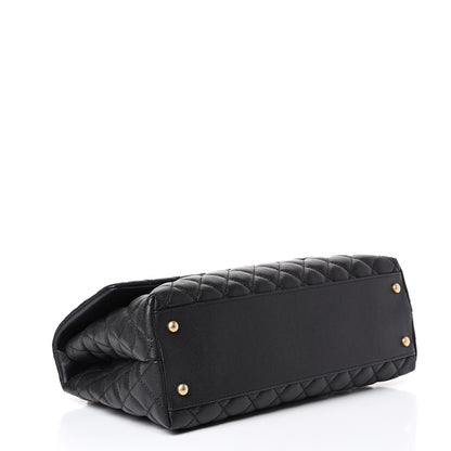 Chanel Caviar Lizard Quilted Medium Coco Handle Flap Black 3 of 10