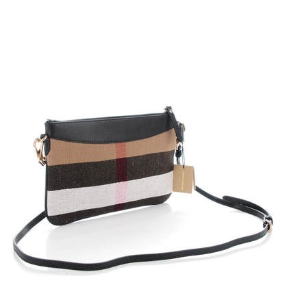 Burberry Mega Check Peyton Crossbody Clutch Bag Black 3 of 8