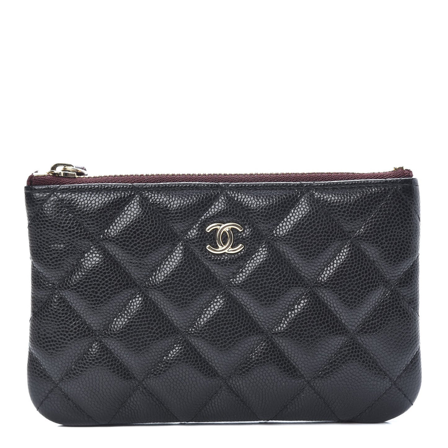 Caviar Quilted Small Cosmetic Case Black