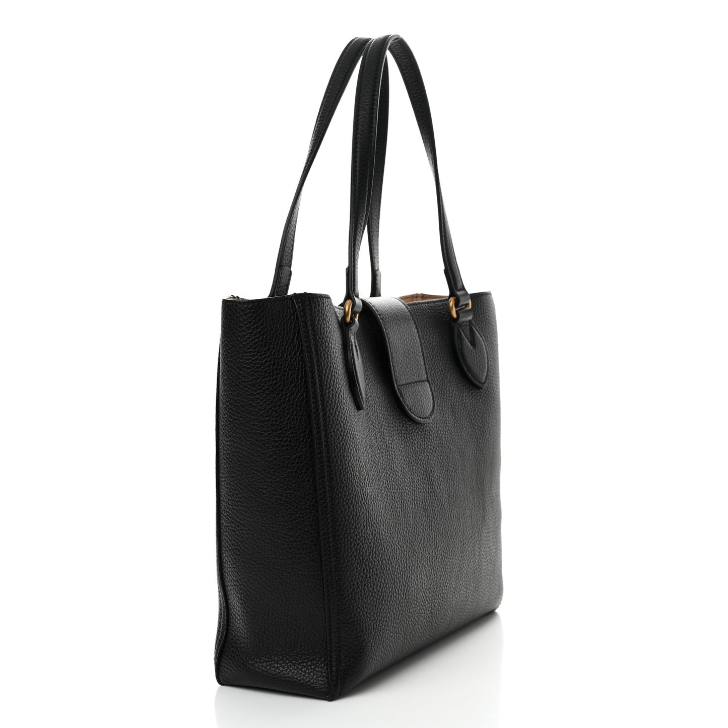 Grained Calfskin Small Dahlia Tote Black