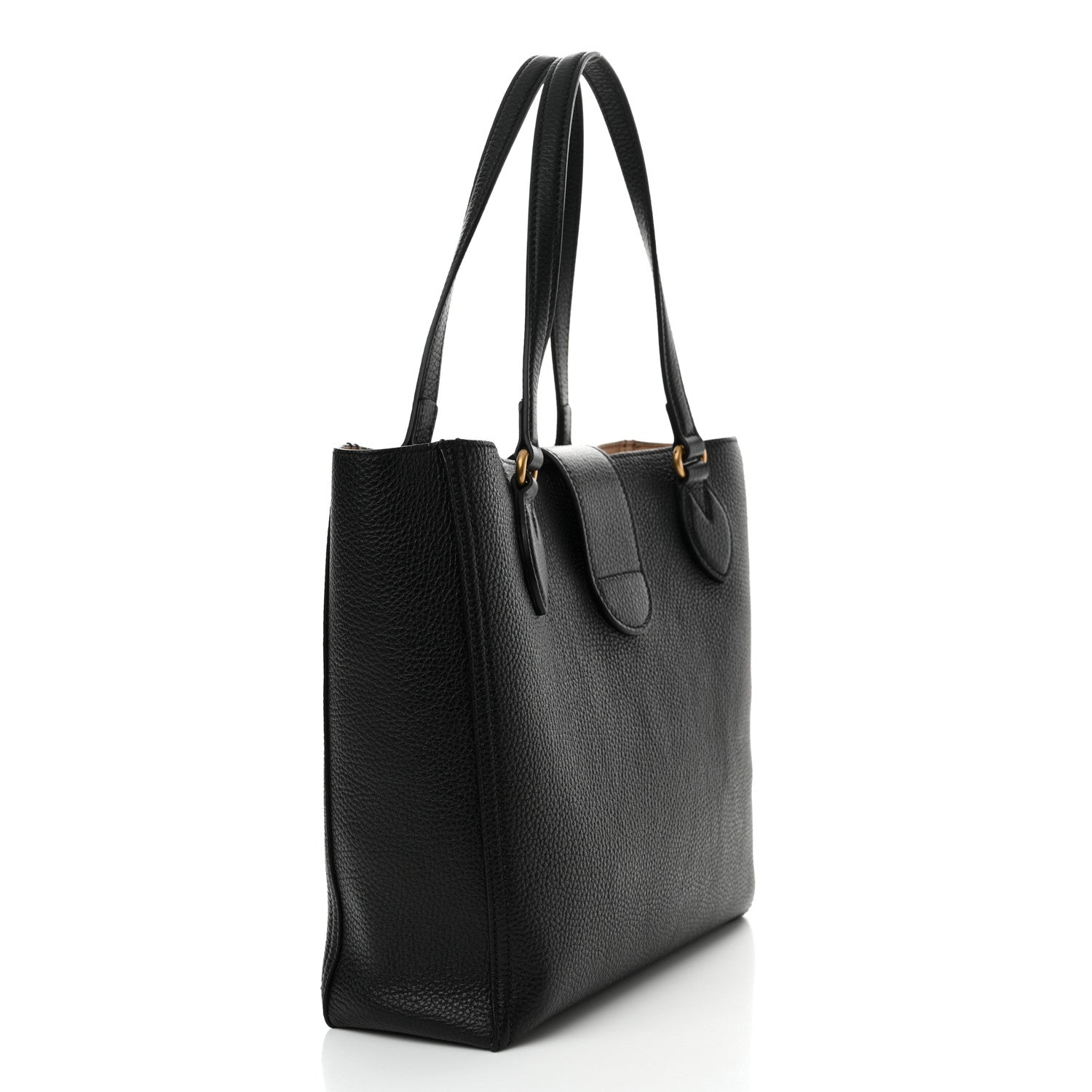 Gucci Grained Calfskin Small Dahlia Tote Black 4 of 13