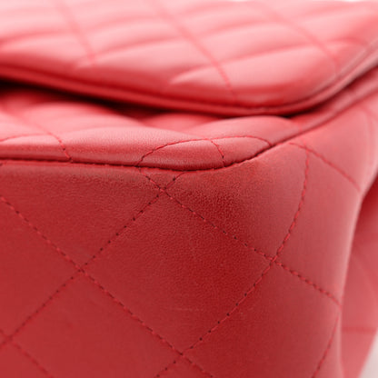 Chanel Lambskin Quilted Jumbo Double Flap Red 13 of 16