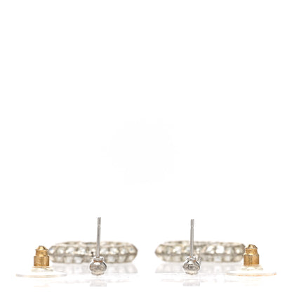 Chanel Baguette Crystal CC Drop Earrings Silver 3 of 4