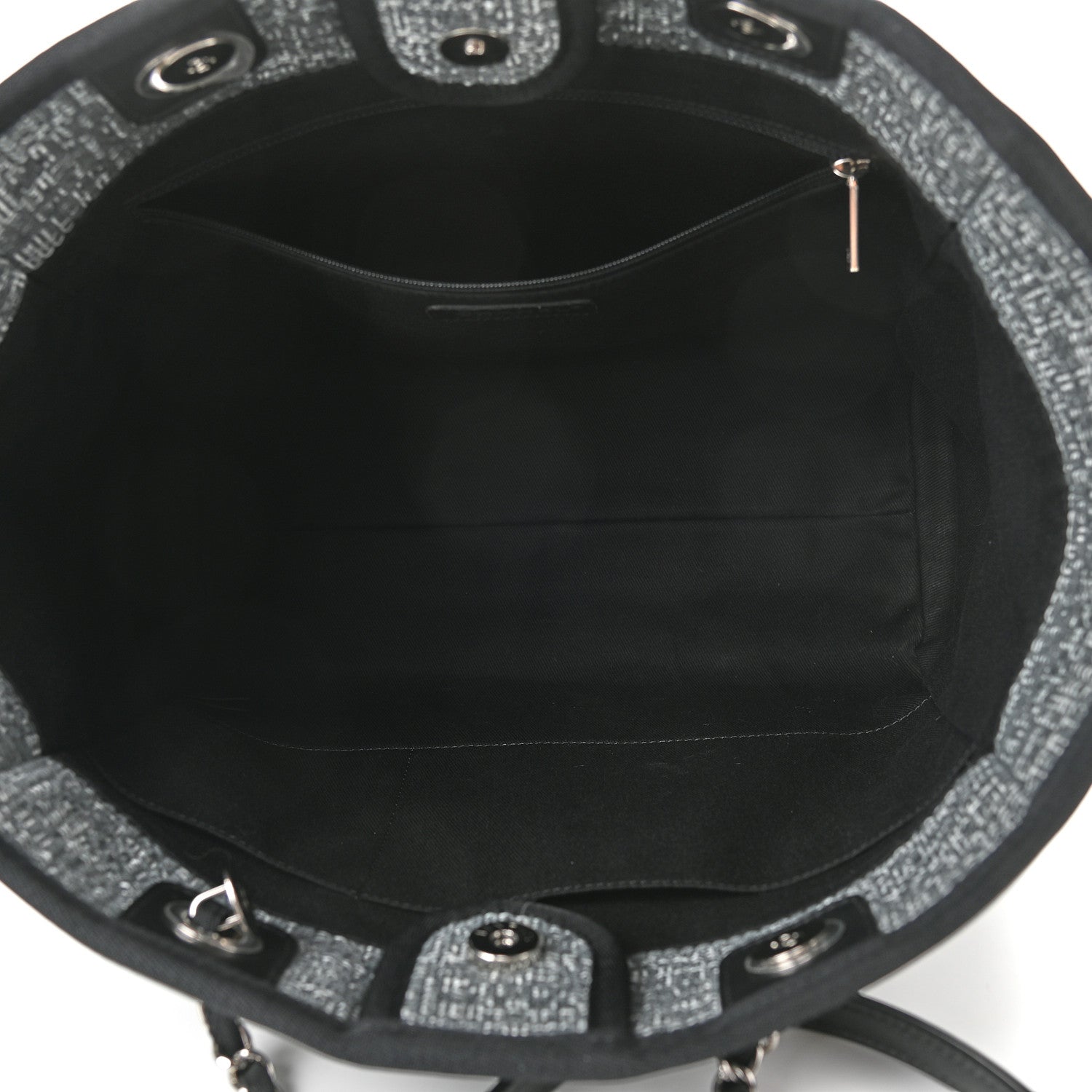 Chanel Canvas Small Deauville Tote Grey 5 of 9