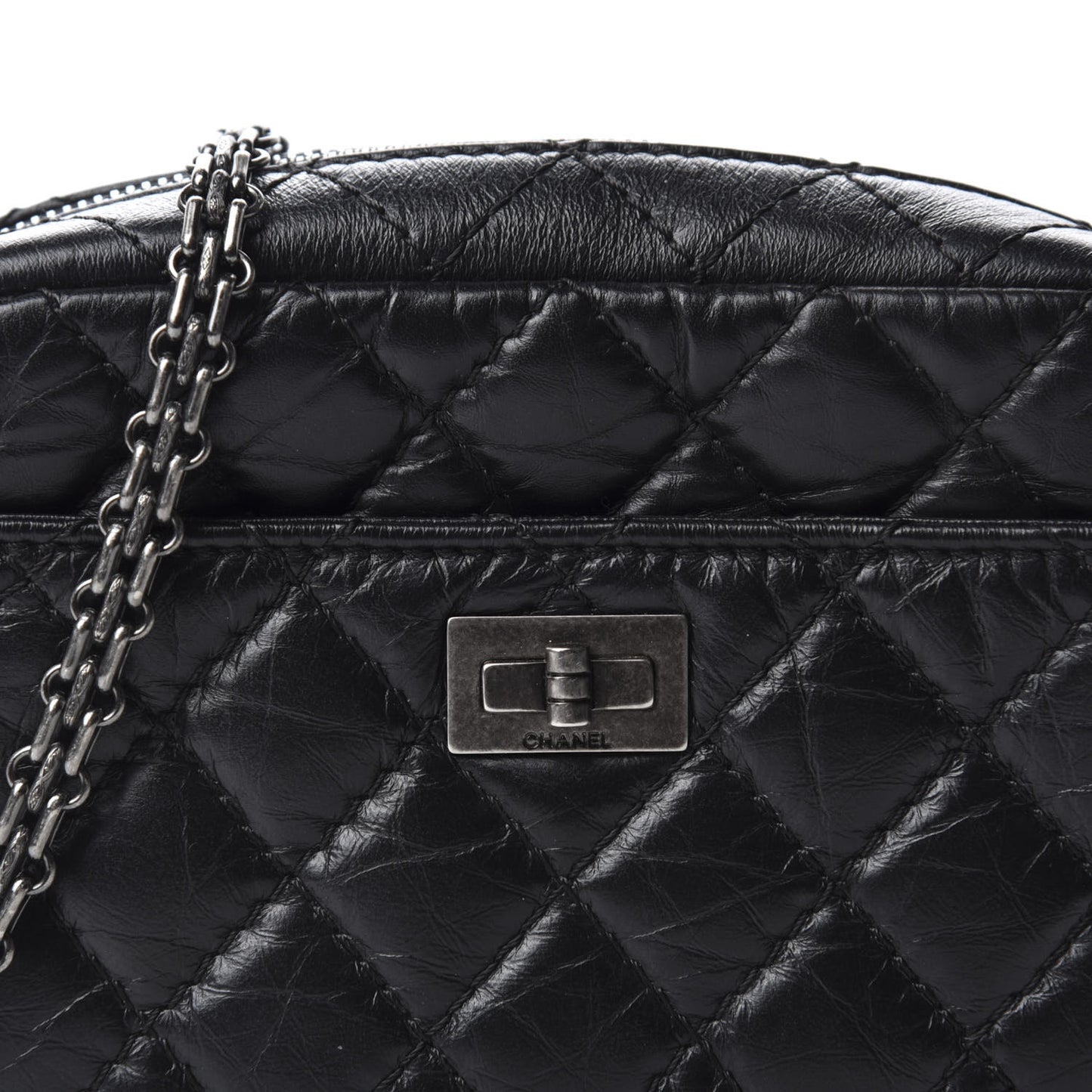 Aged Calfskin Quilted Mini Reissue Camera Case Black