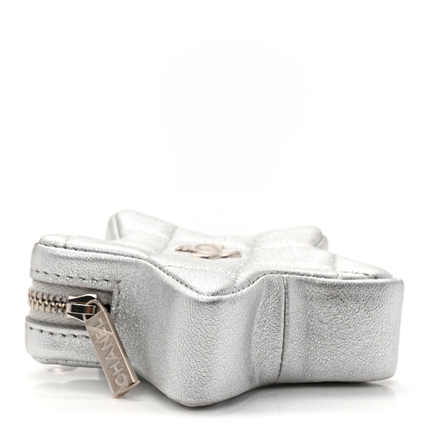 Chanel Metallic Lambskin Walk Of Fame Star Clip On Coin Purse Silver 4 of 7
