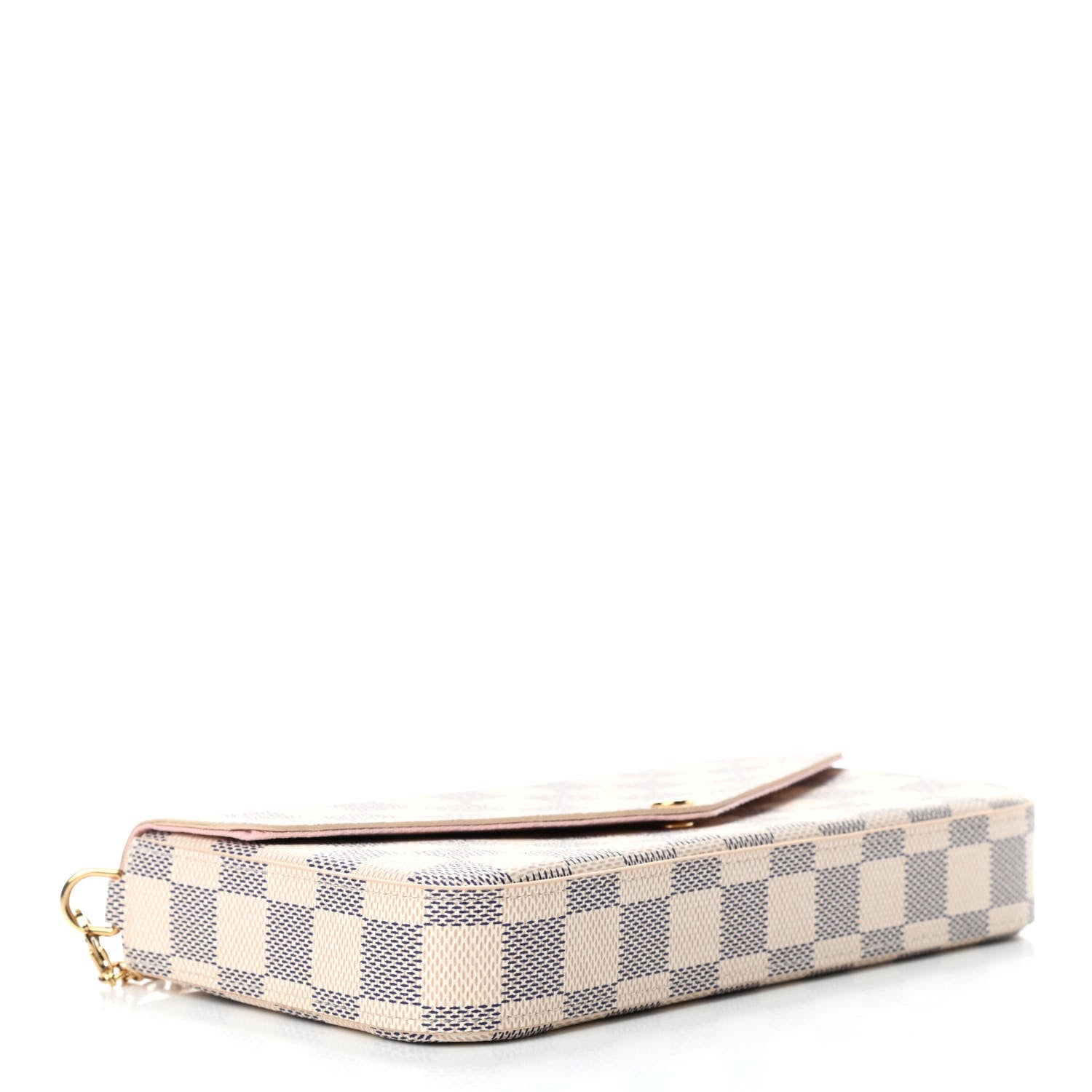 Louis Vuitton Damier Azur Pochette Felicie Chain Wallet Rose Ballerine 4 of 5