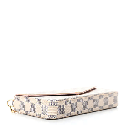 Louis Vuitton Damier Azur Pochette Felicie Chain Wallet Rose Ballerine 4 of 5