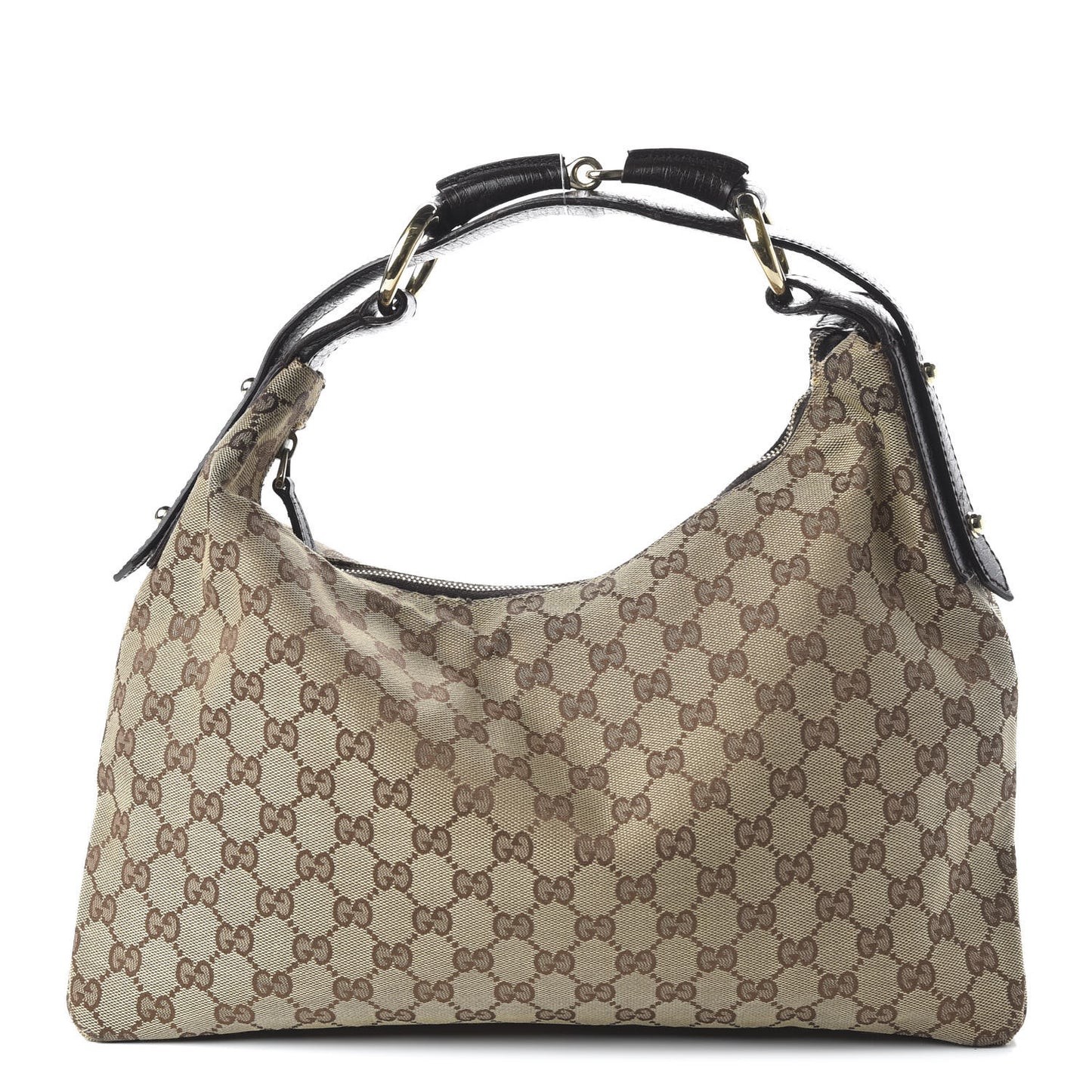 Monogram Medium Horsebit Chain Hobo Dark Brown