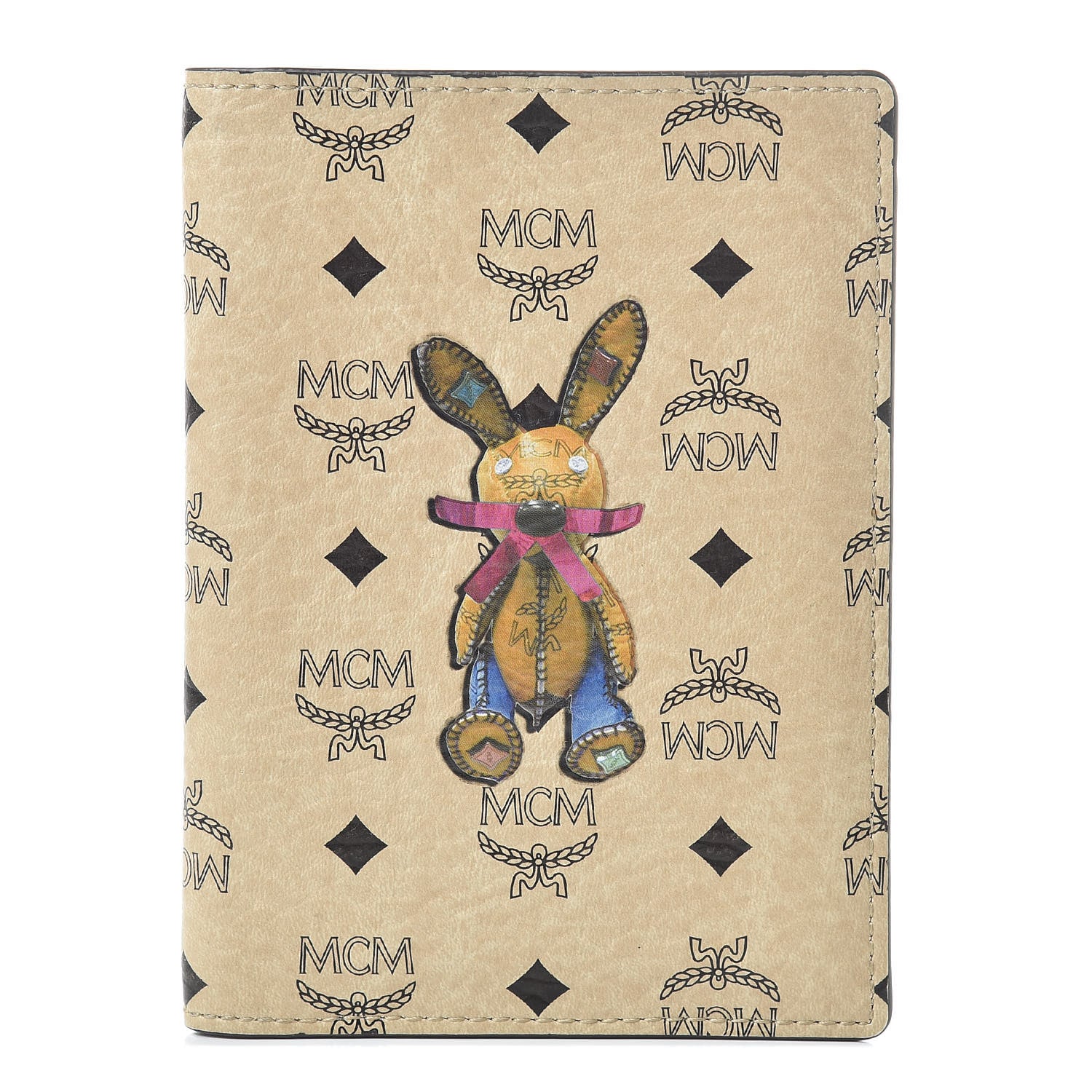 MCM Visetos Rabbit Passport Holder Beige 1 of 7
