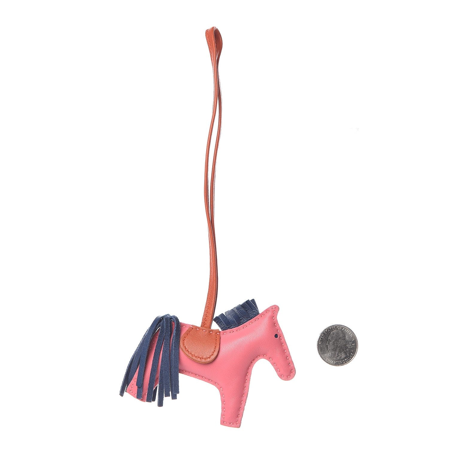 Hermes Milo Lambskin Grigri Rodeo Bag Charm PM Rose Azalee Cornaline Bleu De Malte 2 of 4