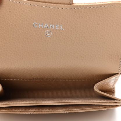 Chanel Caviar Quilted Flap Card Holder Wallet Beige 5 of 8