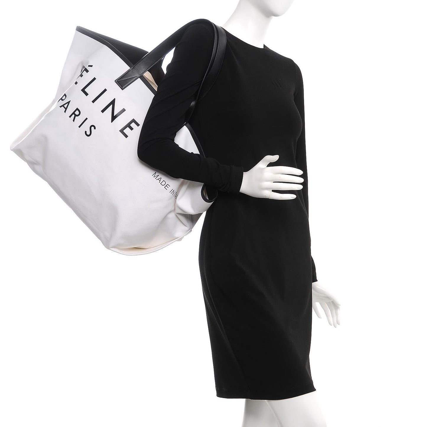 Textile Medium Made In Tote Black White