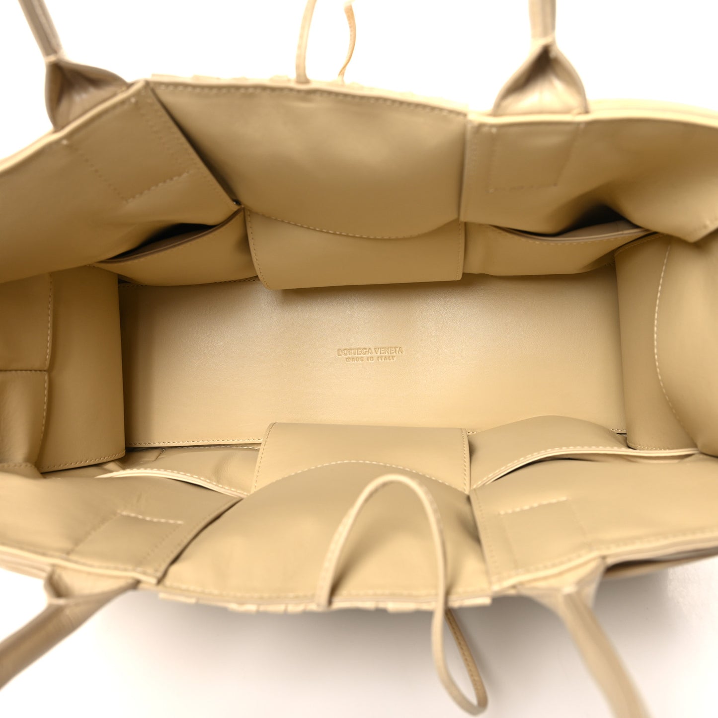 Foulard Intrecciato Pleated Medium Arco Tote Porridge