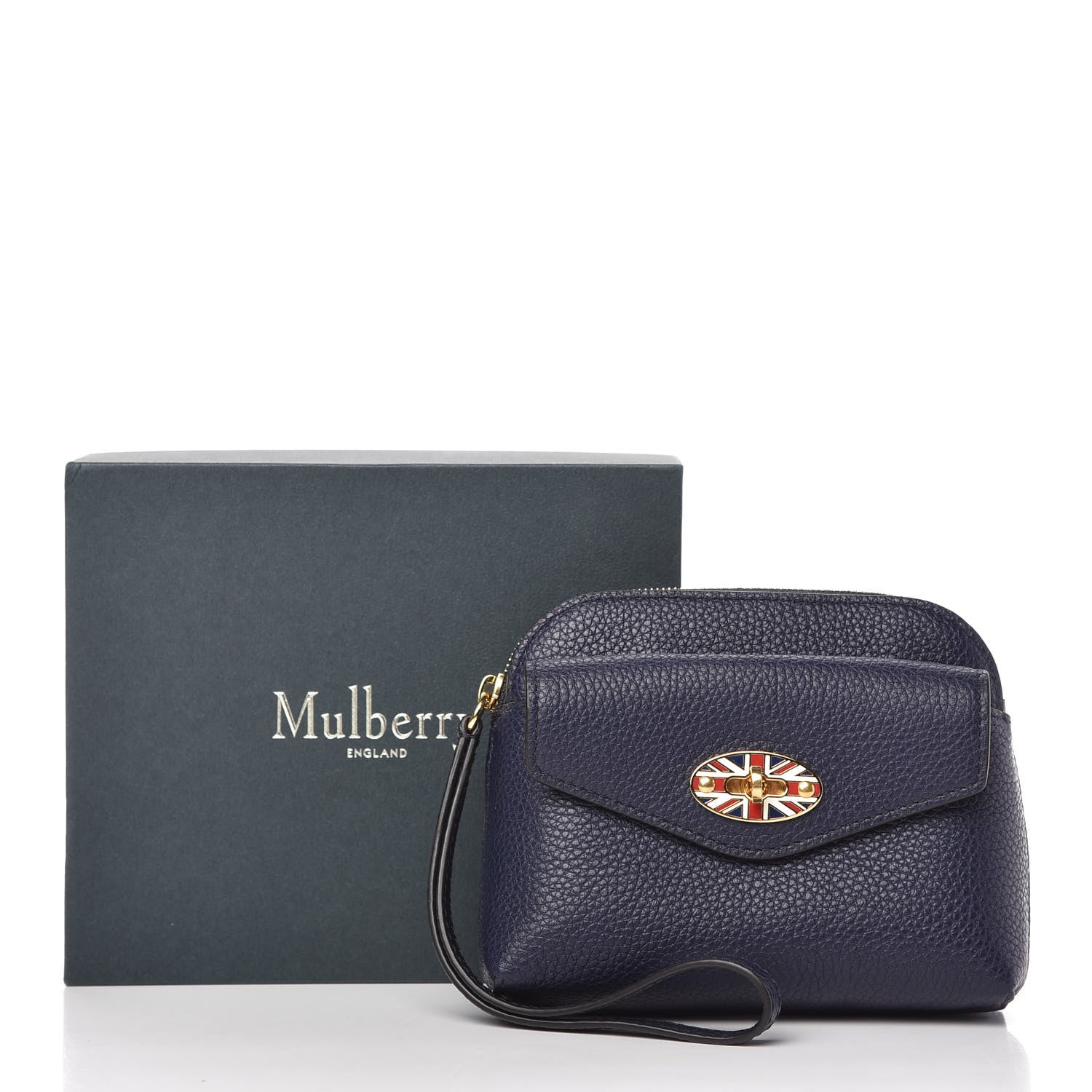 Mulberry Small Classic Grain Union Jack Darley Coin Pouch Oxford Blue 10 of 10