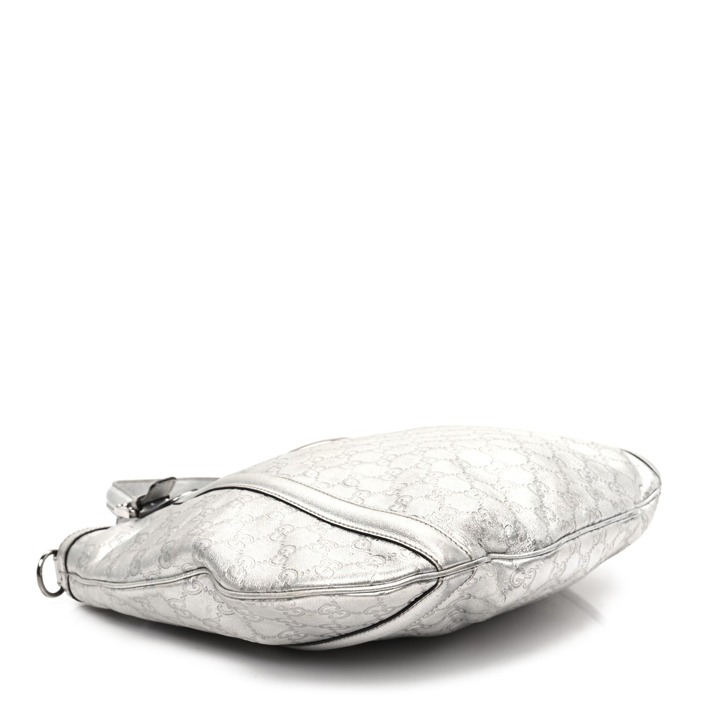 Metallic Guccissima Medium Britt Tote Silver